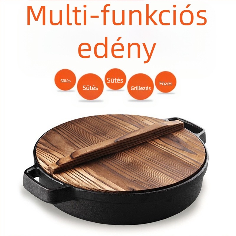 Öntöttvas serpenyő Vastagított öntöttvas serpenyő Vas serpenyő Indukciós tűzhely Speciális gáztűzhely Régimódi háztartási tapadásmentes serpenyőhöz alkalmas