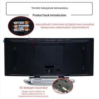 Határokon átnyúló LED elektronikus ébresztőóra, diákspecifikus asztali óra, gyermekek kreatív, multifunkcionális, nagyméretű képernyőn megjelenő hőmérséklet- és páratartalom-mérője
