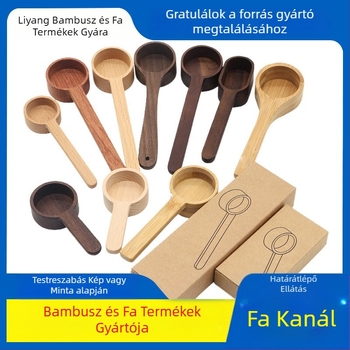 Fa fekete dió mérőkanál tömörfa rövid nyéllel kávéskanál bükk kávépor mennyiségi gyümölcspor kanál fűszerkanál nagykereskedelem