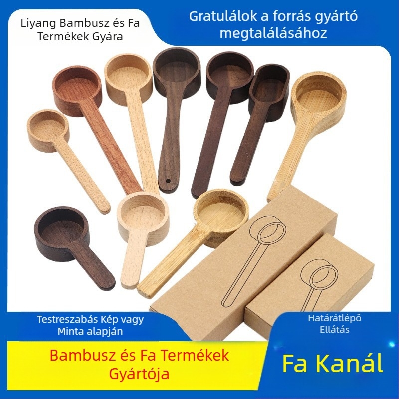 Fa fekete dió mérőkanál tömörfa rövid nyéllel kávéskanál bükk kávépor mennyiségi gyümölcspor kanál fűszerkanál nagykereskedelem