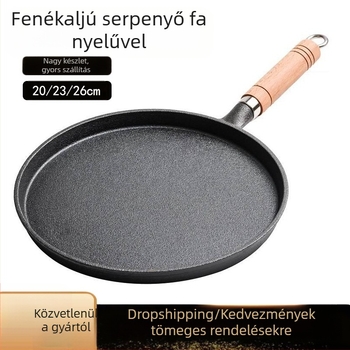 öntöttvas serpenyő öntöttvas serpenyő bevonat nélküli tapadásmentes palacsinta palacsinta serpenyő palacsintasütő pizzasütő tepsi gyár