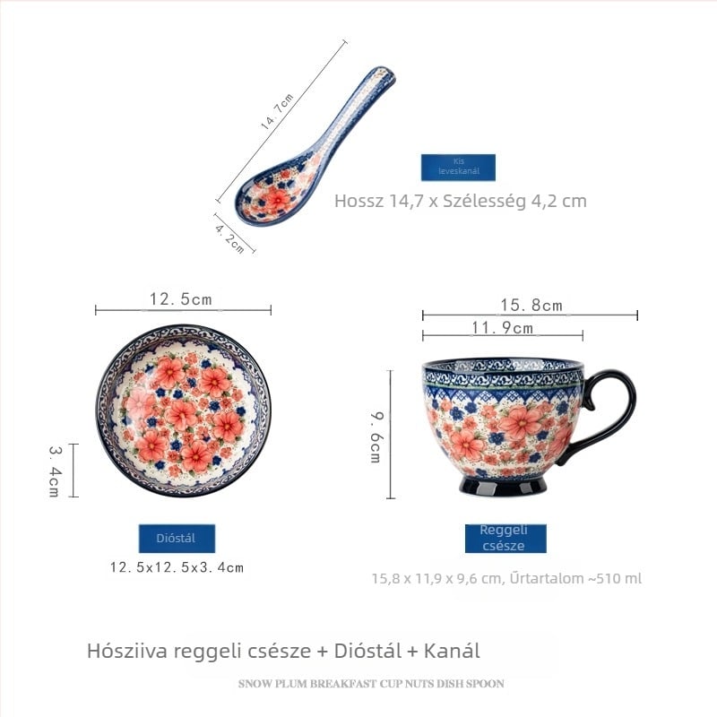 Lengyel bögre kerámia csésze fedéllel vintage reggelizőpohár gyönyörű irodai vízcsésze háztartási kávéscsésze nagykereskedelem