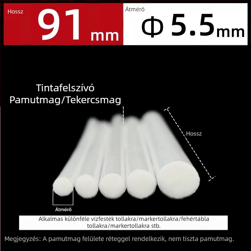 Gyári gyártású nagykereskedelmi szálas tekercses magú toll pamutmaggal akvarell toll táblatoll filctoll tinta nedvszívó pamutmaggal