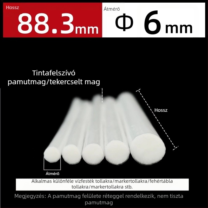 Gyári gyártású nagykereskedelmi szálas tekercses magú toll pamutmaggal akvarell toll táblatoll filctoll tinta nedvszívó pamutmaggal