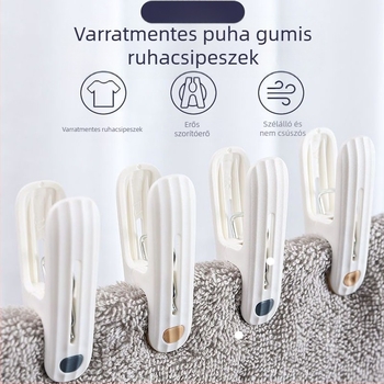 varrat nélküli klip szárító akasztó műanyag háztartási szélálló fix ruhaszárító akasztó zokni alsónemű ágynemű lepedő ruhaakasztó