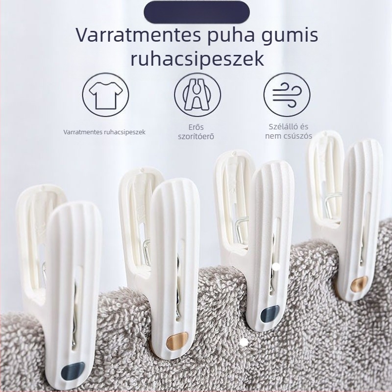 varrat nélküli klip szárító akasztó műanyag háztartási szélálló fix ruhaszárító akasztó zokni alsónemű ágynemű lepedő ruhaakasztó