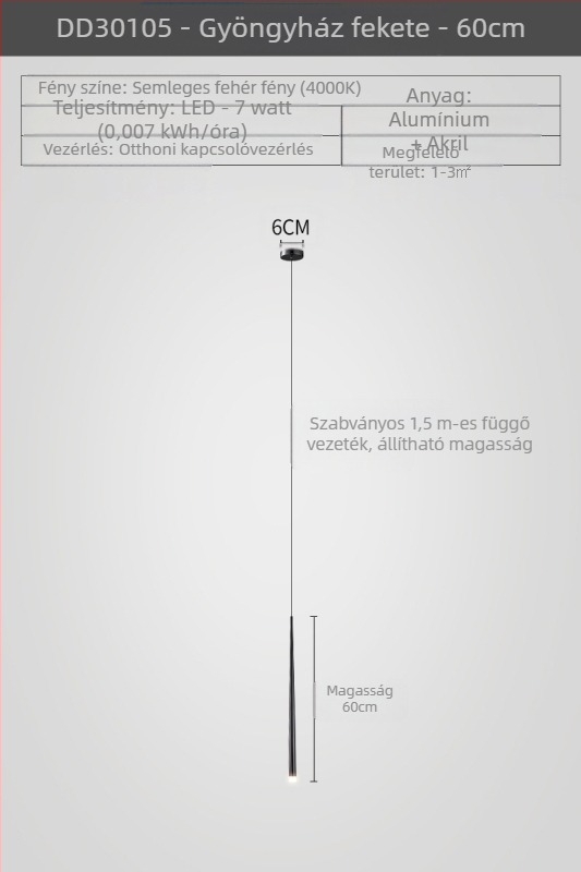 Ágy melletti csillár konus alakú, modern minimalista stílus, electroplatált felület, kétfejű dizáner lámpa