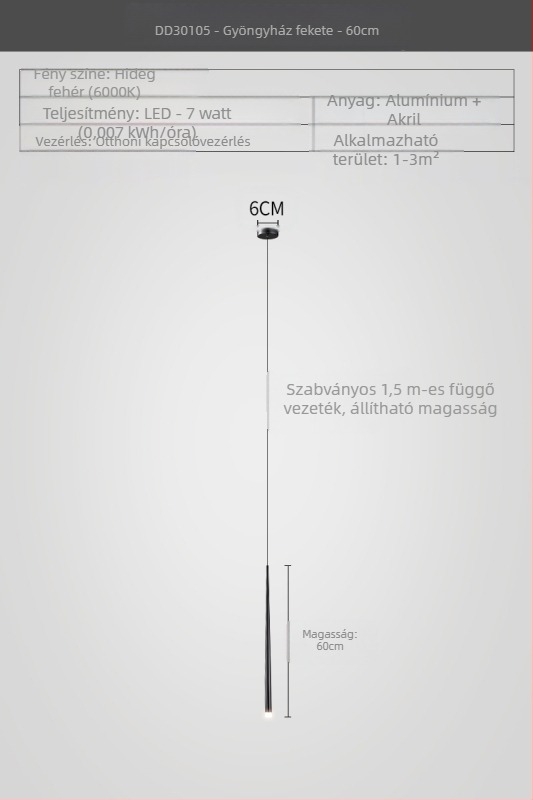 Ágy melletti csillár konus alakú, modern minimalista stílus, electroplatált felület, kétfejű dizáner lámpa