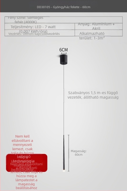 Ágy melletti csillár konus alakú, modern minimalista stílus, electroplatált felület, kétfejű dizáner lámpa