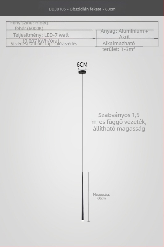 Ágy melletti csillár konus alakú, modern minimalista stílus, electroplatált felület, kétfejű dizáner lámpa