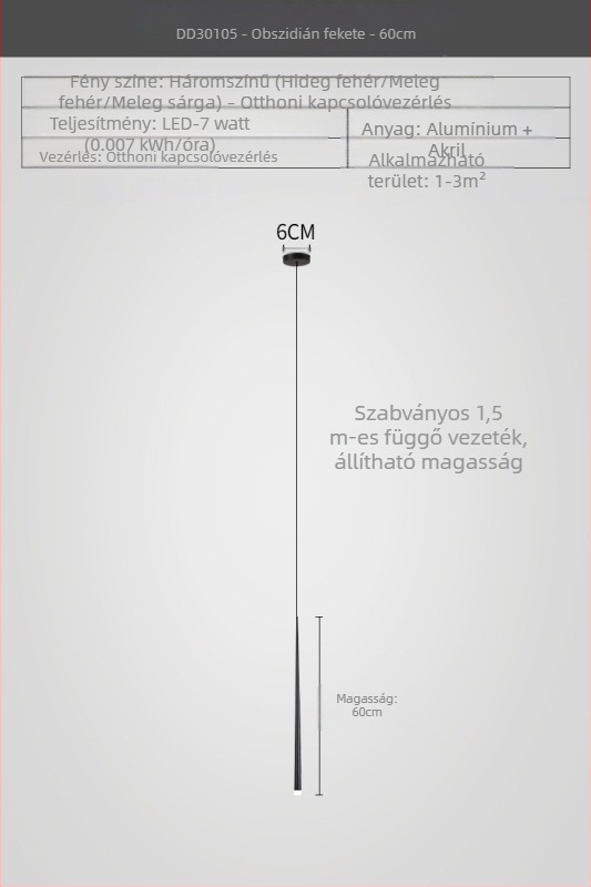 Ágy melletti csillár konus alakú, modern minimalista stílus, electroplatált felület, kétfejű dizáner lámpa