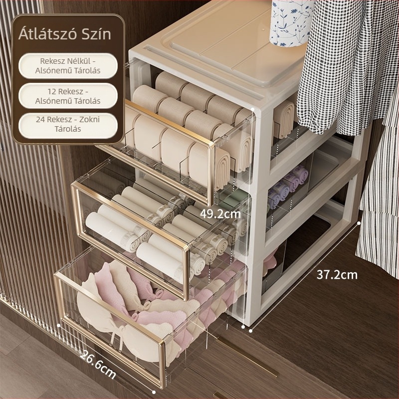 Fehérnemű tárolódoboz Háztartási fiókos gardrób Melltartó Fehérnemű Zokni Kiegészítő doboz Három az egyben osztott kiegészítő doboz