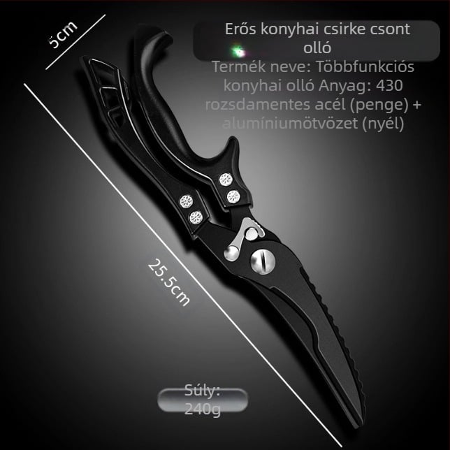 Gyári közvetlen konyhai olló háztartási erős csirkecsont olló többfunkciós olló csont speciális acél olló konyhai olló