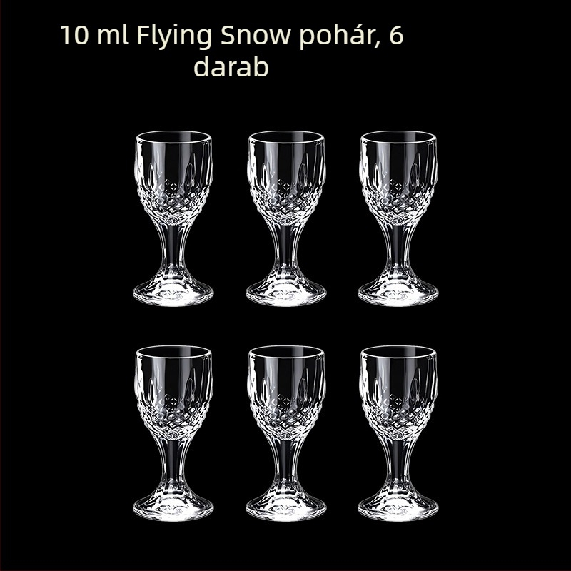 Átlátszó üveg italos pohár, oktogonális alakú, magas talpú, készlet 6–10 darab