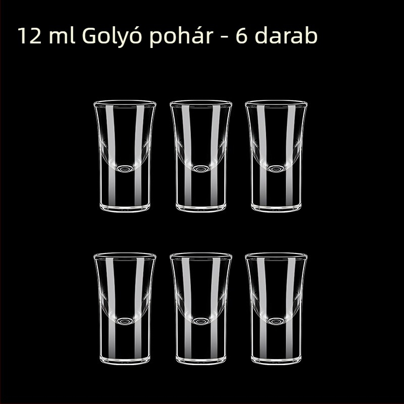 Átlátszó üveg italos pohár, oktogonális alakú, magas talpú, készlet 6–10 darab
