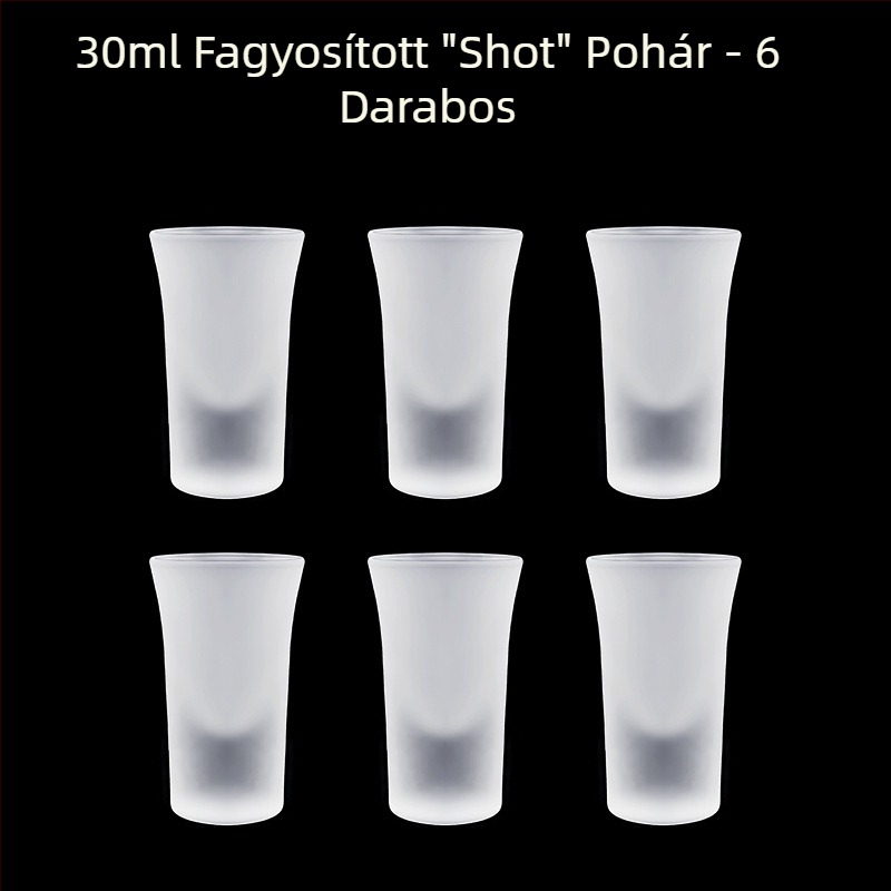 Átlátszó üveg italos pohár, oktogonális alakú, magas talpú, készlet 6–10 darab
