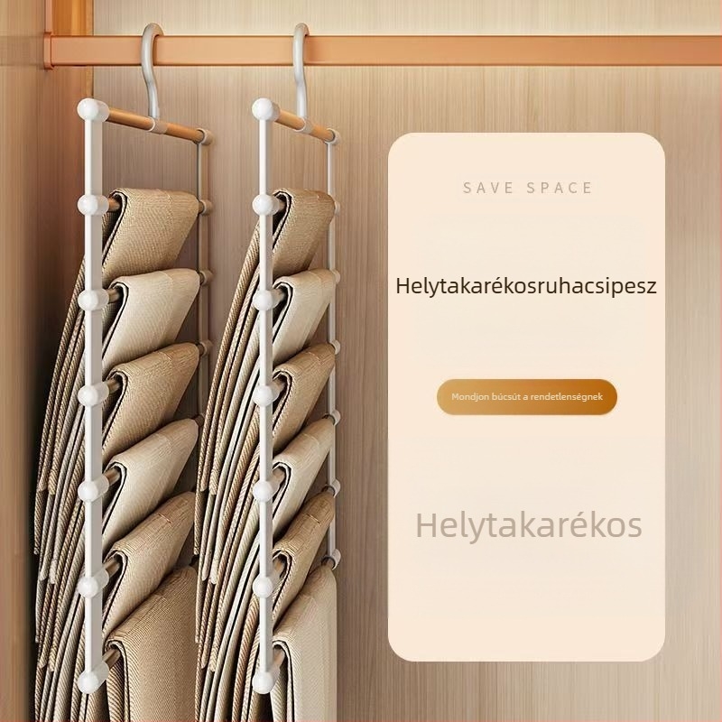 Határokon átnyúló nadrágtartó létra függő nadrág összecsukható nadrágtartó rozsdamentes acél nadrág függő nadrágcsipesz többrétegű varrat nélküli tároló függő nadrág gyártók