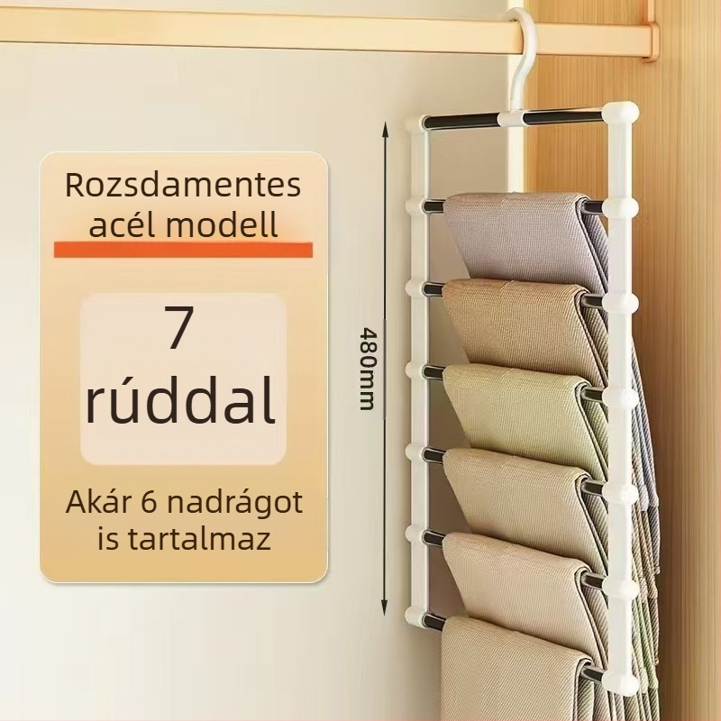 Határokon átnyúló nadrágtartó létra függő nadrág összecsukható nadrágtartó rozsdamentes acél nadrág függő nadrágcsipesz többrétegű varrat nélküli tároló függő nadrág gyártók