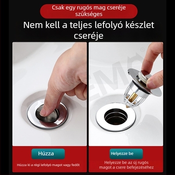 Mosdó szivárgásgátló dugó Mosdó lefolyó tartozékok Mosdó felhúzható maggal Nyomásra alkalmas mosdódugó Mosdó