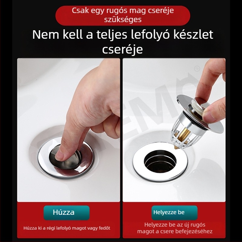 Mosdó szivárgásgátló dugó Mosdó lefolyó tartozékok Mosdó felhúzható maggal Nyomásra alkalmas mosdódugó Mosdó