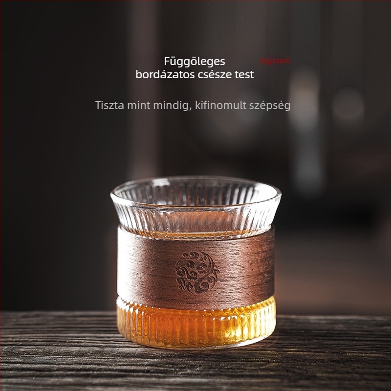 Forrázásálló, hőálló üveg teáscsésze, kis teáscsésze, kung fu teáskészlet, teakalapács mintás mestercsésze teáscsésze otthoni használatra