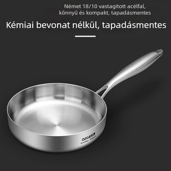 18-10 rozsdamentes acél kis serpenyő, mutatós omlett serpenyő, indukciós főzőlap, gáztűzhely, serpenyőben sült zacskóval is használható