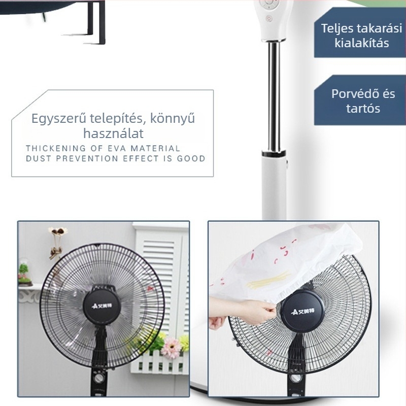 Egy aranyos rajzfilm ventilátorvédő huzat elektromos ventilátorhoz, porálló védőhuzat, all-inclusive, 50 cm-es kerek védőhuzat tároló generációs hajra