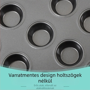 Tapadásmentes 24 csészés szénacél sütőforma szürke fekete mini muffin tortaforma sütőeszközök pudingtorta forma