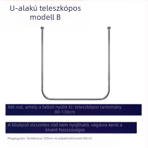 Shangtao márkájú fürdőszobai ívelt zuhanyfüggönyrúd-készlet, ütésmentes teleszkópos zuhanyrúd, 304 rozsdamentes acél, legyező alakú fürdőrúd