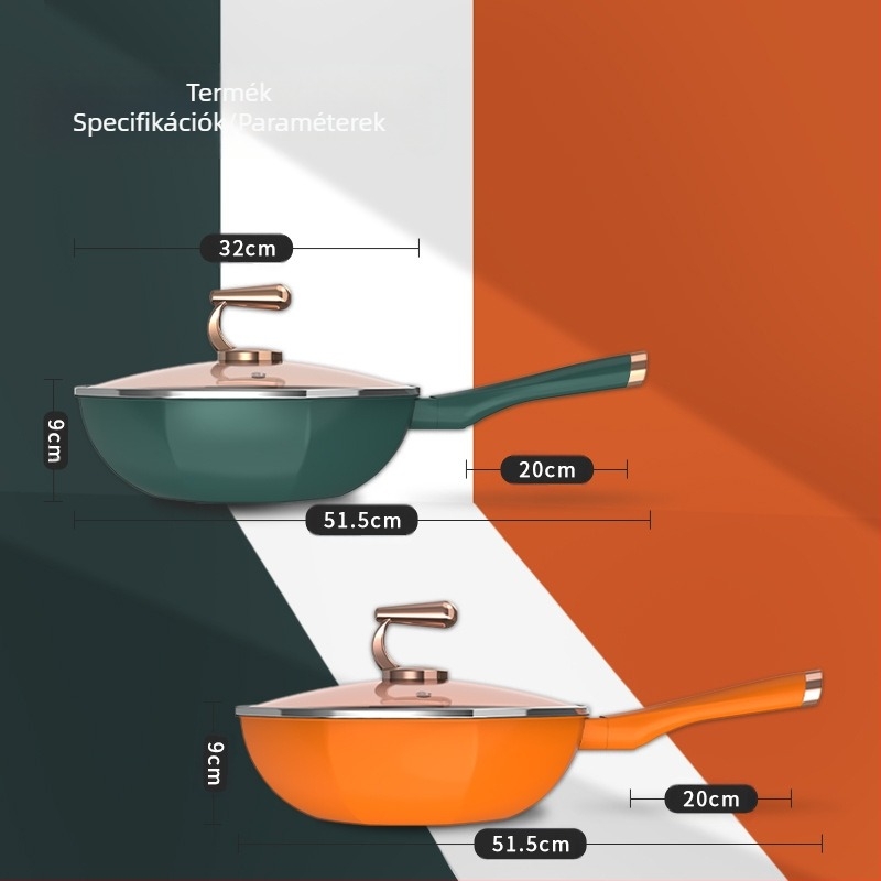 Maifan kő nyolcszögletű serpenyő tapadásmentes serpenyő vastagított serpenyő konyhai wok háztartási multifunkcionális wok gáz univerzális