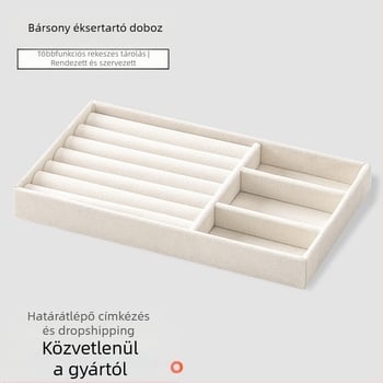 Határokon átnyúló fiókos flanel tálca ékszerdoboz kis méretű ékszer fülbevalók fülbevalók gyűrű fülbevalók nyaklánc tárolódoboz
