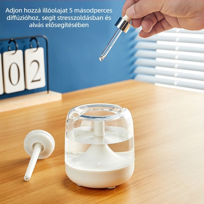 Légnedvesítő határokon átnyúló mini párásító háztartási hálószoba kis aromaterápiás gép asztali némító mennyezeti lámpa kollégiumi