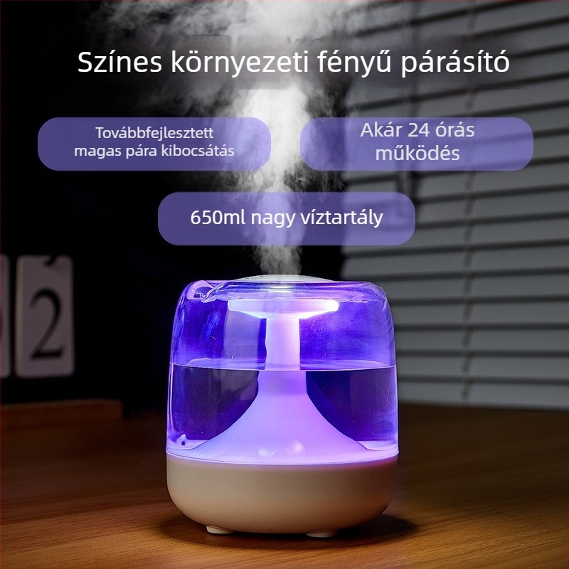 Légnedvesítő határokon átnyúló mini párásító háztartási hálószoba kis aromaterápiás gép asztali némító mennyezeti lámpa kollégiumi