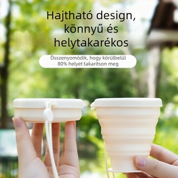 Hordozható összecsukható vizespohár Hordozható kompressziós szájvízpohár Szilikon utazó kültéri kempingpohár Élelmiszeripari minőségű összecsukható fogkefe