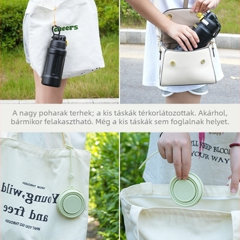 Hordozható összecsukható vizespohár Hordozható kompressziós szájvízpohár Szilikon utazó kültéri kempingpohár Élelmiszeripari minőségű összecsukható fogkefe