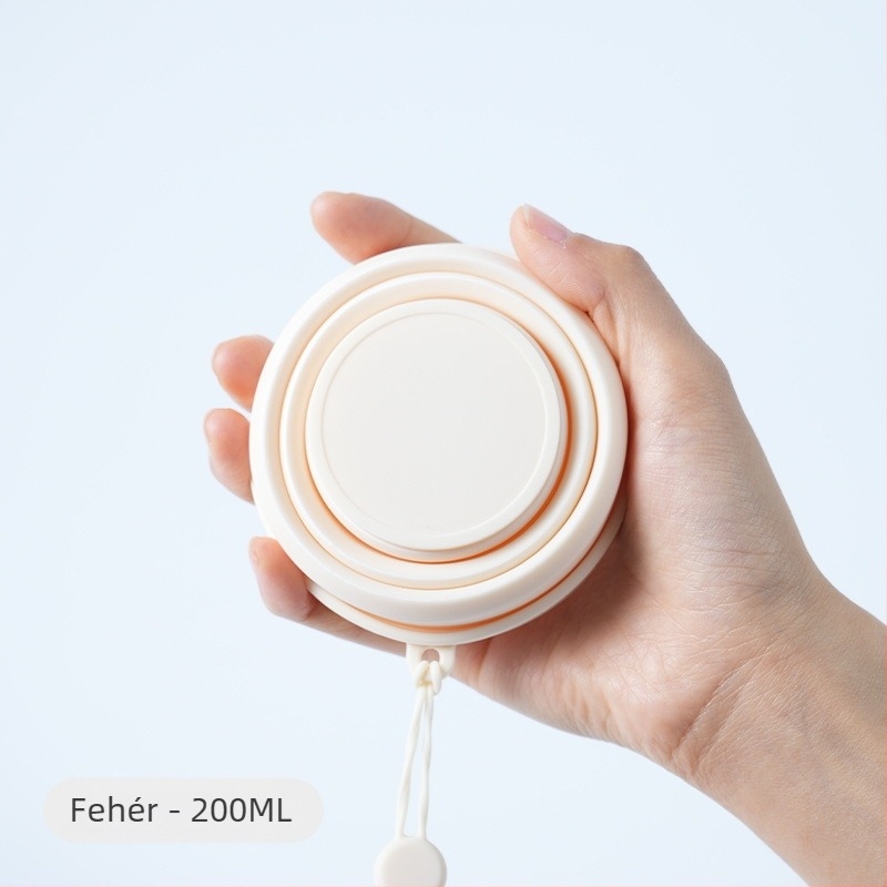 Hordozható összecsukható vizespohár Hordozható kompressziós szájvízpohár Szilikon utazó kültéri kempingpohár Élelmiszeripari minőségű összecsukható fogkefe