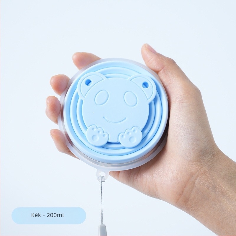 Hordozható összecsukható vizespohár Hordozható kompressziós szájvízpohár Szilikon utazó kültéri kempingpohár Élelmiszeripari minőségű összecsukható fogkefe