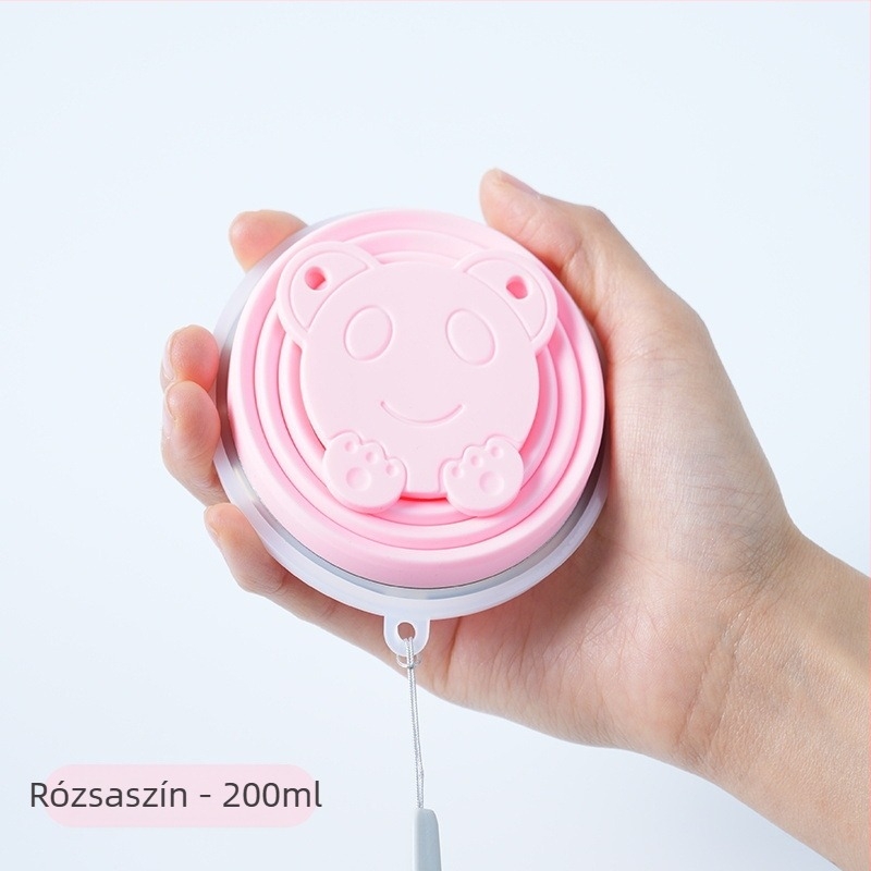 Hordozható összecsukható vizespohár Hordozható kompressziós szájvízpohár Szilikon utazó kültéri kempingpohár Élelmiszeripari minőségű összecsukható fogkefe