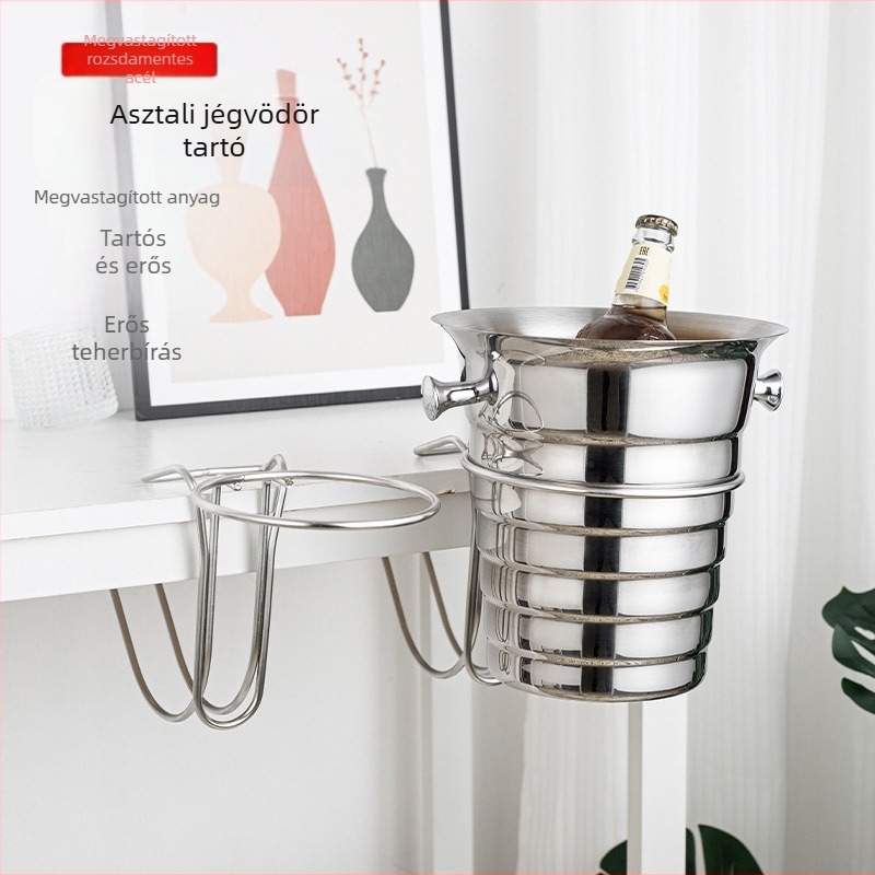 Új, vastagított rozsdamentes acél asztali magas polcos tároló bár Ktv jégvödör konzol pezsgősvödör vörösboros jégvödör