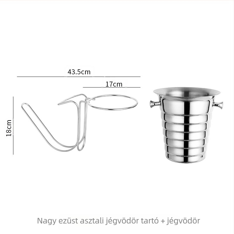 Új, vastagított rozsdamentes acél asztali magas polcos tároló bár Ktv jégvödör konzol pezsgősvödör vörösboros jégvödör