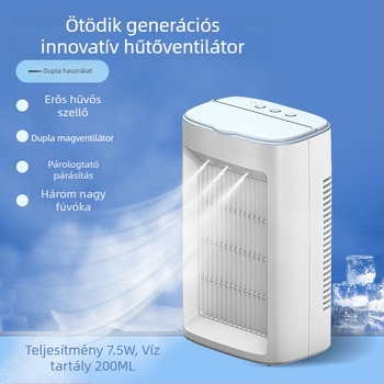 Léghűtő háztartási dupla ventilátoros porlasztásos párásítás Kettős célú hideg ventilátor asztali diákkollégiumi hűtés kis hideg ventilátor