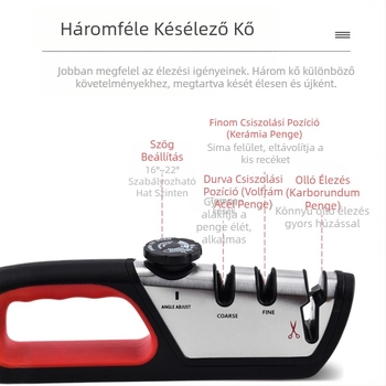 Határokon átnyúló háztartási csúcskategóriás késélező, állítható volfrám acélból készült, három az egyben multifunkcionális ollóélező műtárgy