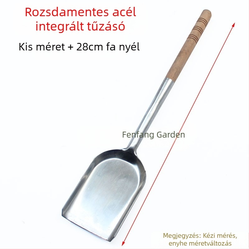 Rozsdamentes acél fa nyél tűzlapát faszén lapát hamu salak tűzmarás hamu lapát tűzlapát szénlapát tűzifa kályha tűzszerszám szarlapát