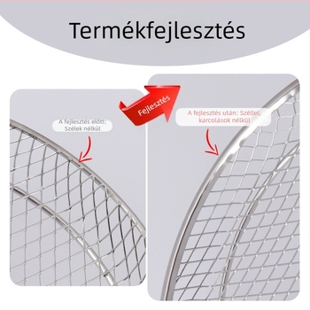 Kültéri kemping rozsdamentes acél kerek grillháló háztartási többcélú olajszárító BBQ szárító konzol háromrétegű egymásra rakva