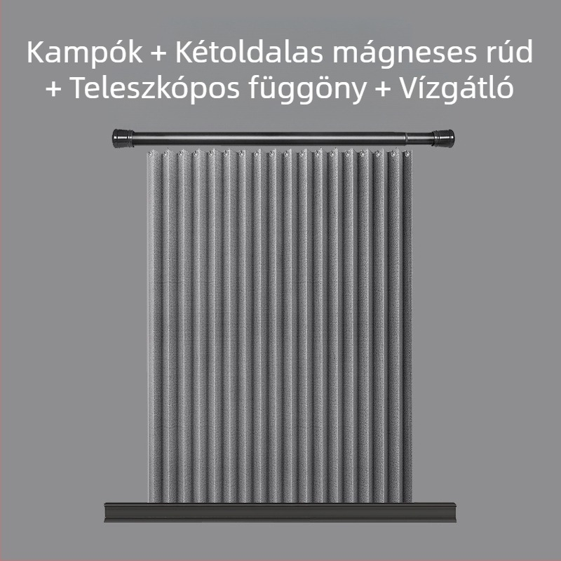 Összecsukható mágneses zuhanyfüggöny fürdőszobai ajtófüggöny WC láthatatlan válaszfal függöny vízálló penészes gyári közvetlen értékesítés