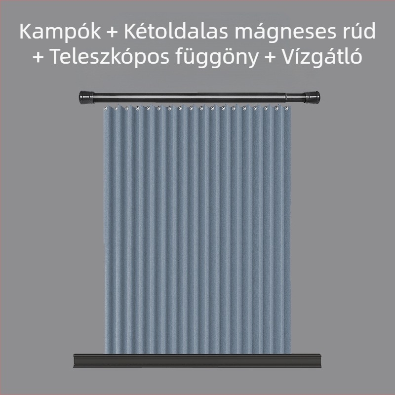 Összecsukható mágneses zuhanyfüggöny fürdőszobai ajtófüggöny WC láthatatlan válaszfal függöny vízálló penészes gyári közvetlen értékesítés