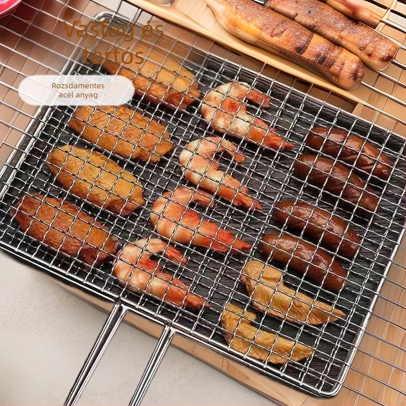 Gyártó nagykereskedelmi rozsdamentes acél grillezett halfogó grillháló fogók kültéri grillháló négyzet alakú grill grill eszközök