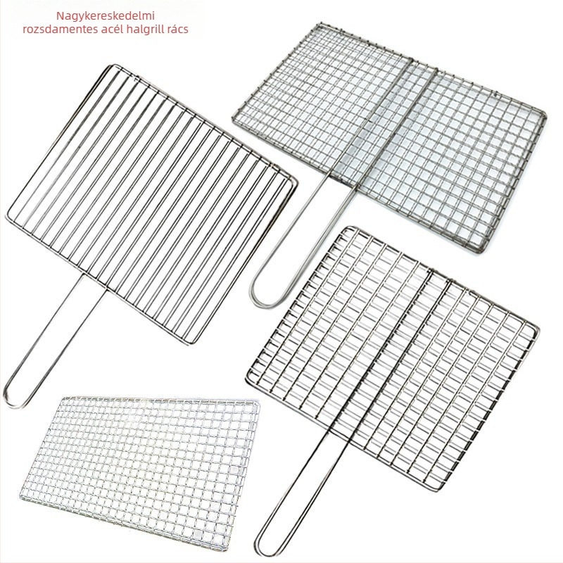Gyártó nagykereskedelmi rozsdamentes acél grillezett halfogó grillháló fogók kültéri grillháló négyzet alakú grill grill eszközök