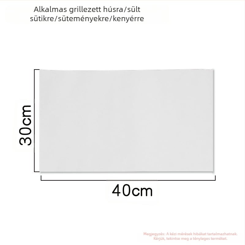 Speciális sütőpapír Szilikonolaj-papír Konyhai olajat nedvszívó papír Magas hőmérsékletű sütőbe való speciális olajpapír Sütőolaj-papír Sütőpapír