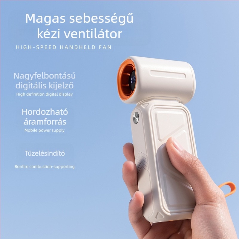 Határokon átnyúló penge nélküli nyakventilátor digitális kijelzővel, turbóventilátorral, összecsukható, kézi, hordozható elektromos ventilátor logógenerátorral
